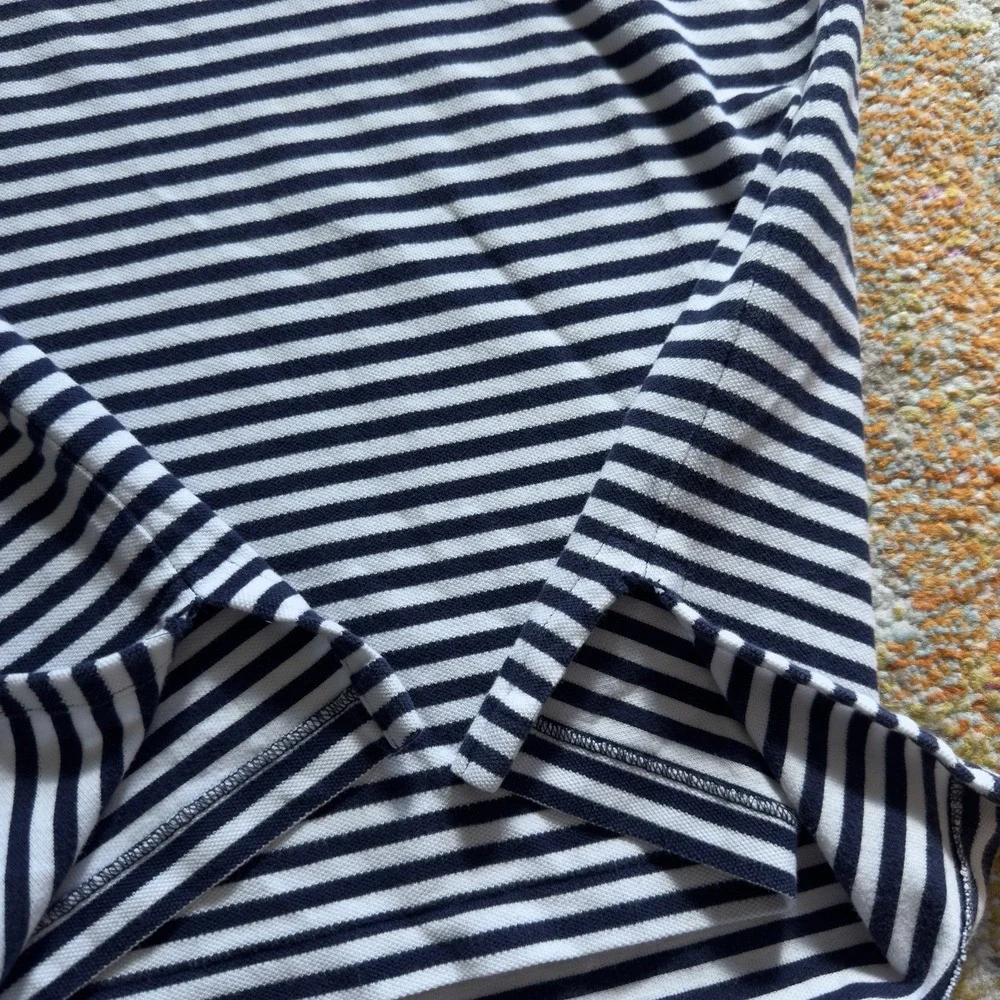 Vintage Y2K Polo Ralph Lauren Striped Polo Shirt Navy White Size L